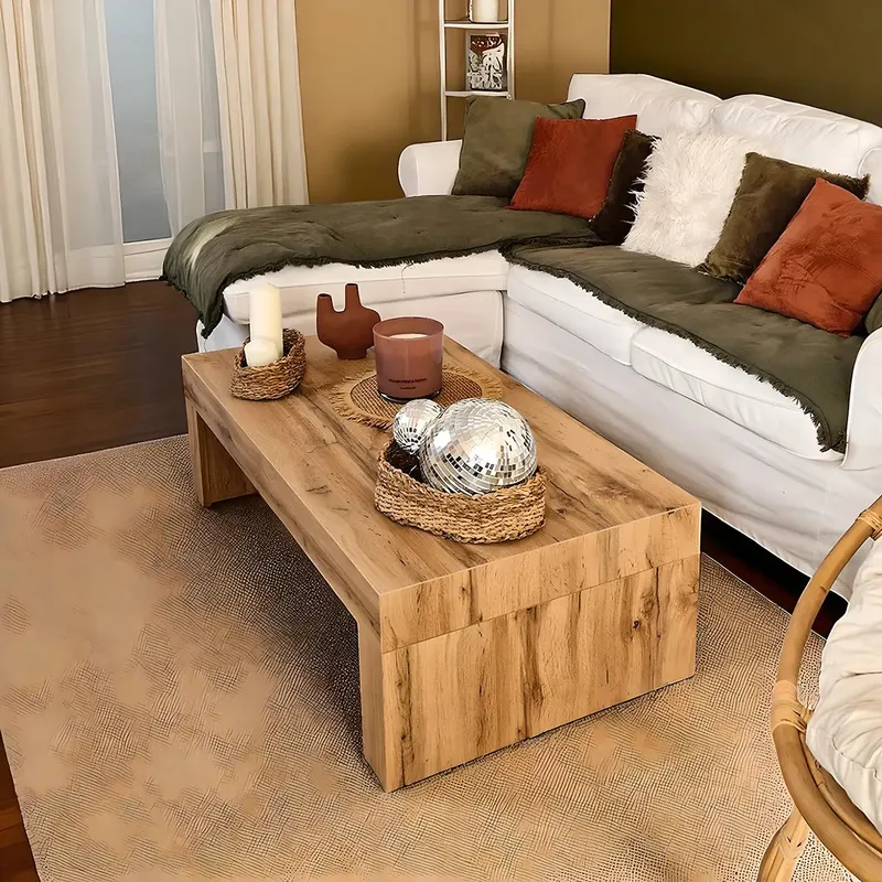 Natural Wood Coffee Table Minimalist Style