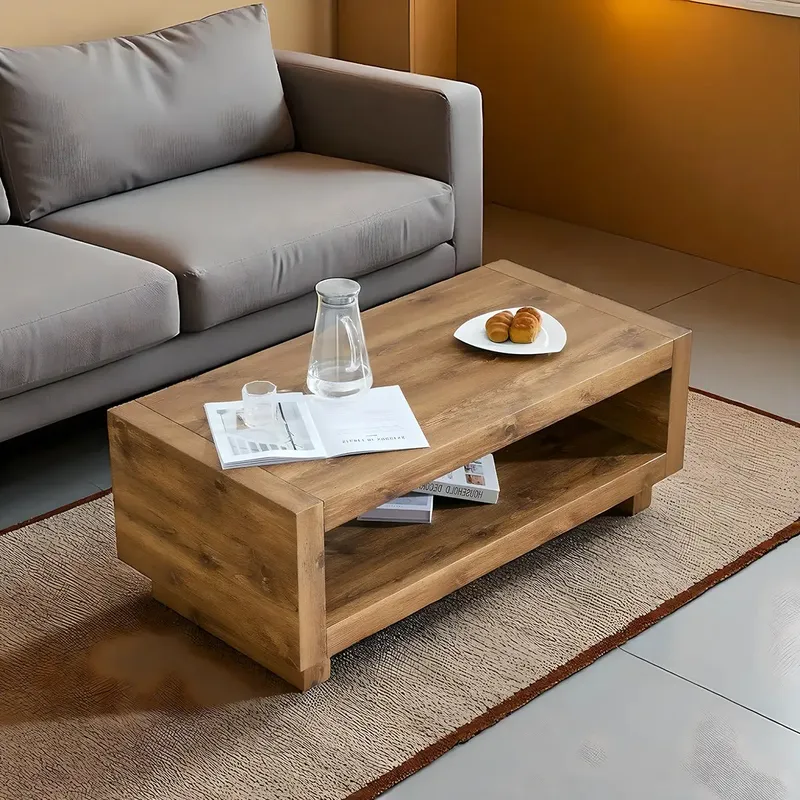Natural Wood Tea Table Nordic Boho Style
